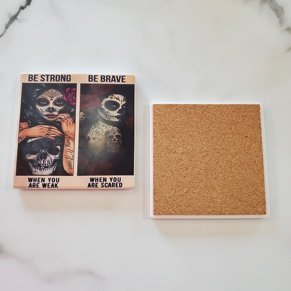 Be Strong, Be Brave 2 Pack Sandstone Coasters - Picture 8 of 9